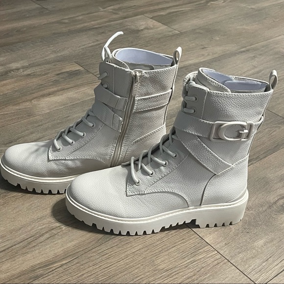 Heeled Combat Boots For Women GUESS Women's Orana Combat Boots